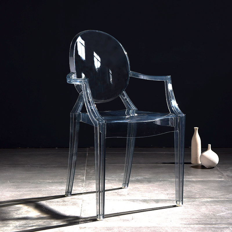 Scandinavian Plastic Dining Arm Chair Open Back Side Chair for Home Use