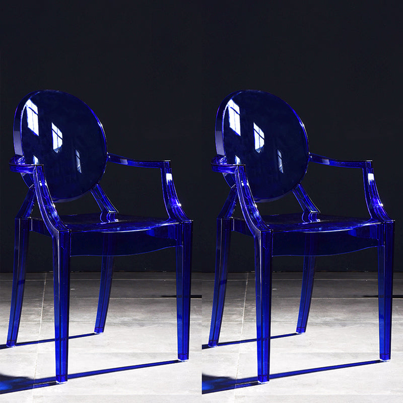Scandinavian Plastic Dining Arm Chair Open Back Side Chair for Home Use