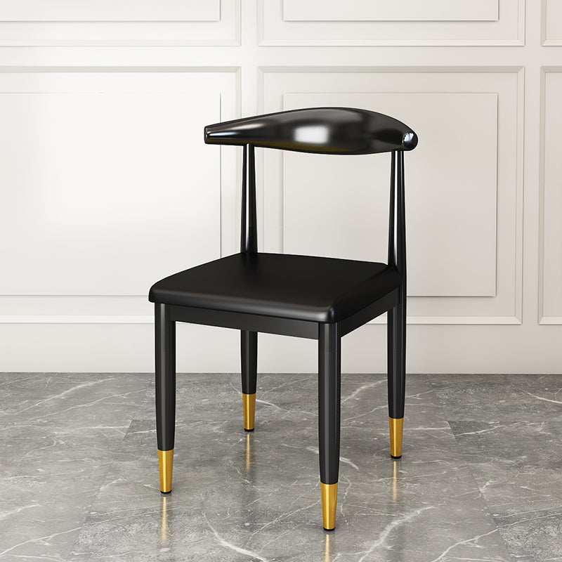 Silla lateral de comedor de estilo contemporáneo de metal con respaldo abierto interior que cena la silla lateral