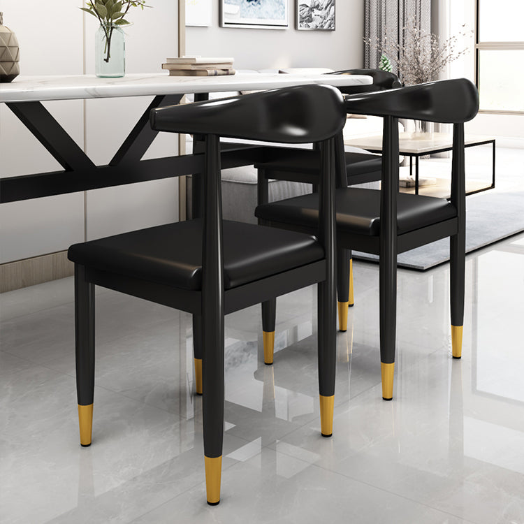 Silla lateral de comedor de estilo contemporáneo de metal con respaldo abierto interior que cena la silla lateral