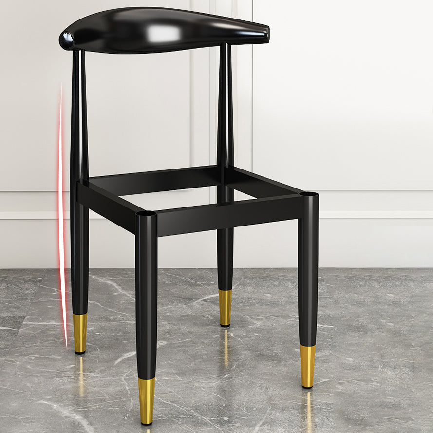 Silla lateral de comedor de estilo contemporáneo de metal con respaldo abierto interior que cena la silla lateral