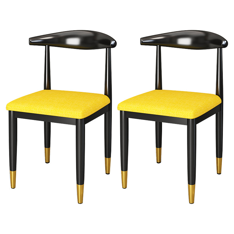 Silla lateral de comedor de estilo contemporáneo de metal con respaldo abierto interior que cena la silla lateral