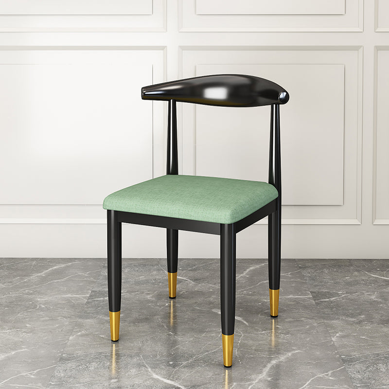 Chaise latérale de salle à manger de style contemporain en métal, chaise latérale de salle à manger à dossier ouvert d'intérieur