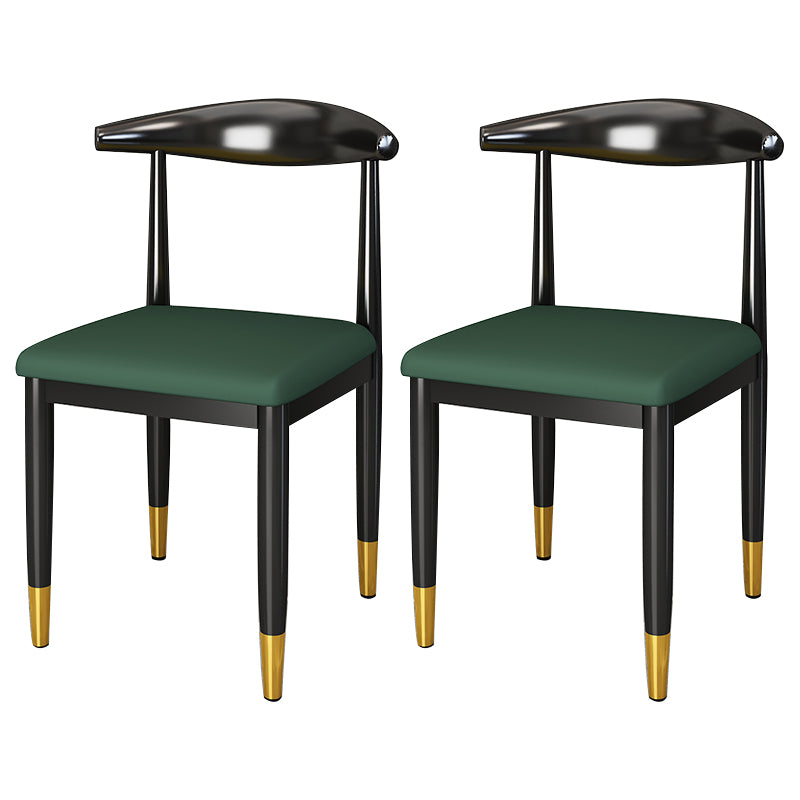 Silla lateral de comedor de estilo contemporáneo de metal con respaldo abierto interior que cena la silla lateral