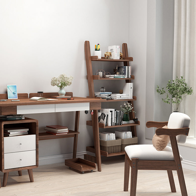 Silla de comedor de madera maciza con respaldo de apertura de cocina contemporánea