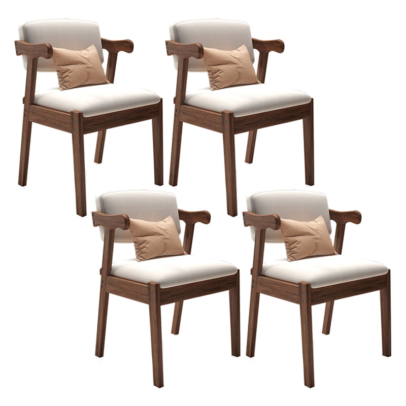 Silla de comedor de madera maciza con respaldo de apertura de cocina contemporánea