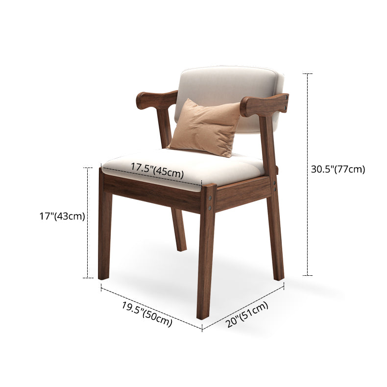 Silla de comedor de madera maciza con respaldo de apertura de cocina contemporánea