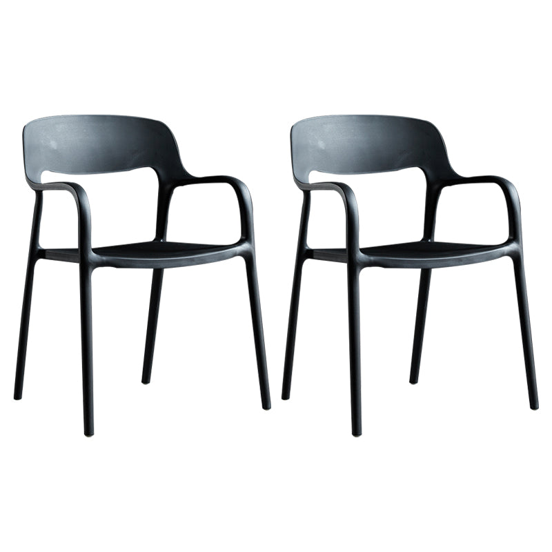 Plastic Open Back Stacking Arm Chair Contemporary Meeting Room Dining Chair