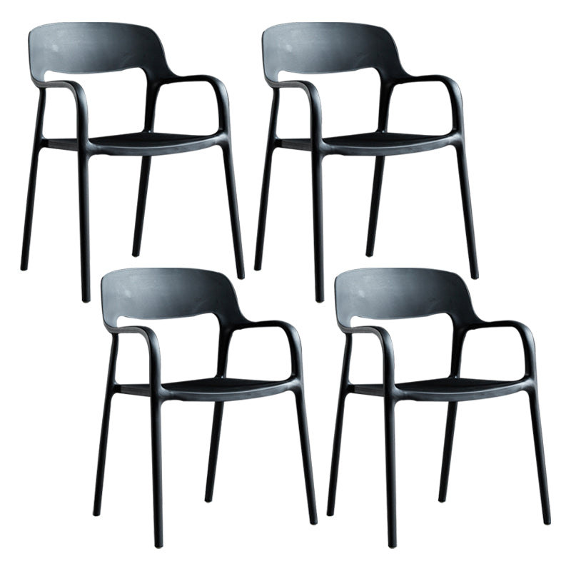 Plastic Open Back Stacking Arm Chair Contemporary Meeting Room Dining Chair