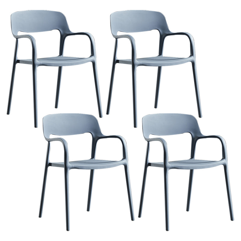 Plastic Open Back Stacking Arm Chair Contemporary Meeting Room Dining Chair