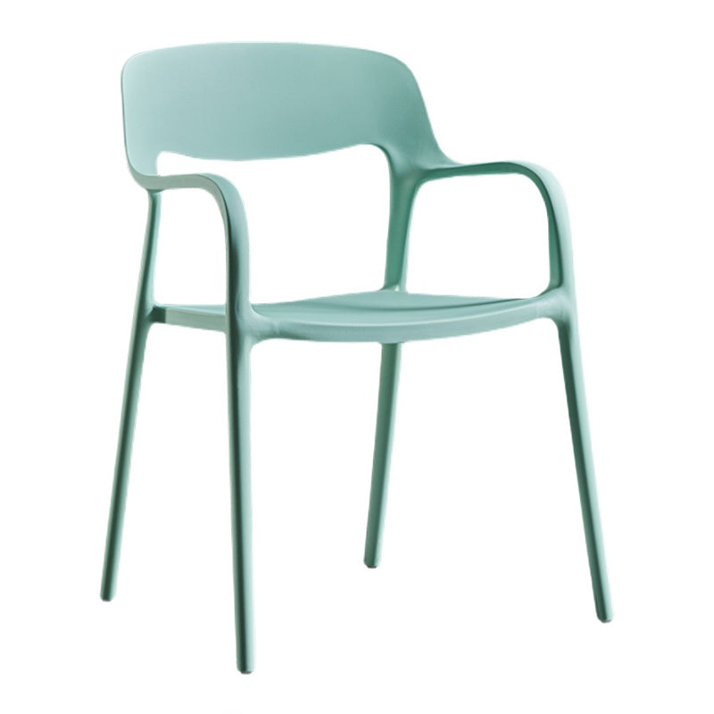 Plastic Open Back Stacking Arm Chair Contemporary Meeting Room Dining Chair