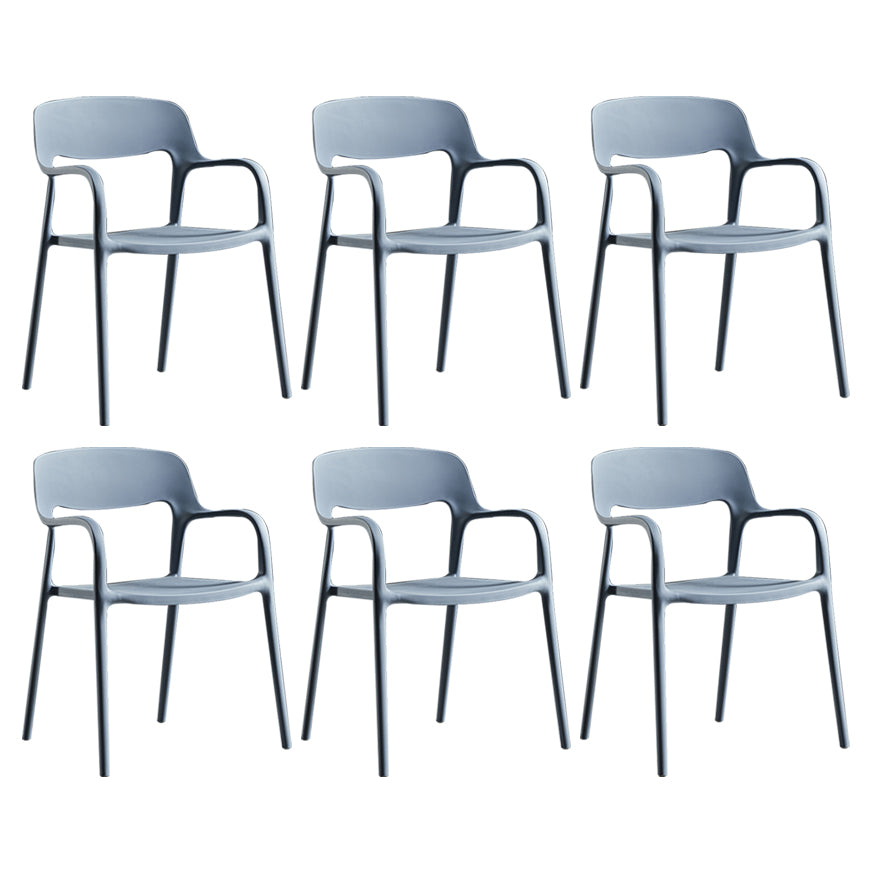 Plastic Open Back Stacking Arm Chair Contemporary Meeting Room Dining Chair