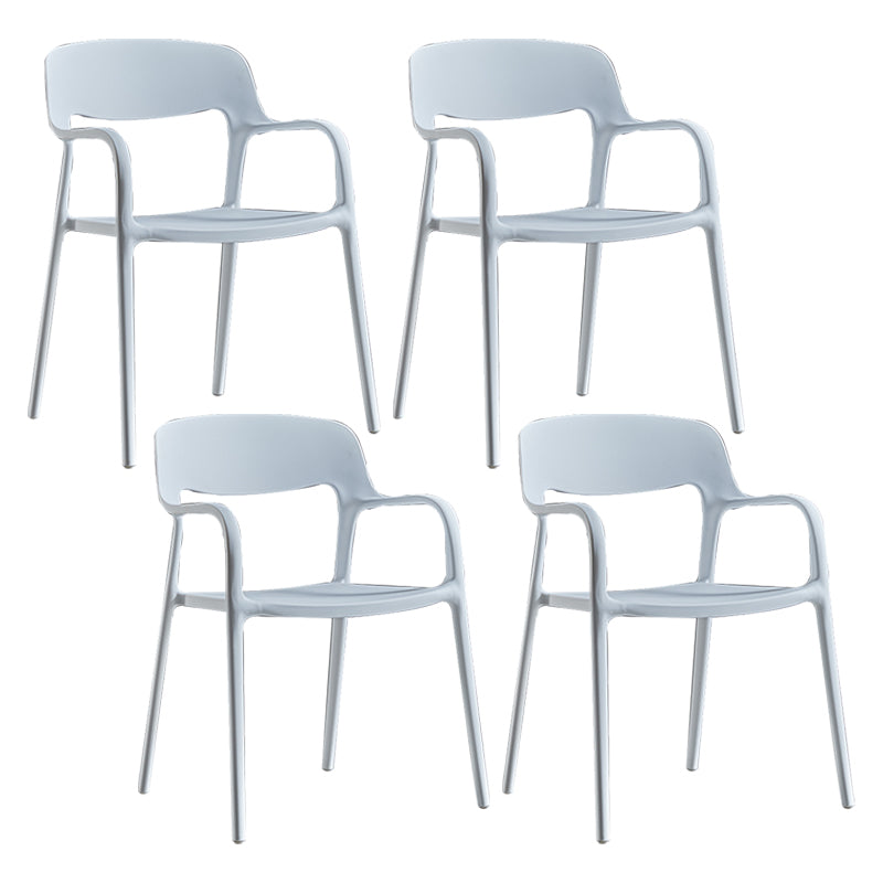 Plastic Open Back Stacking Arm Chair Contemporary Meeting Room Dining Chair