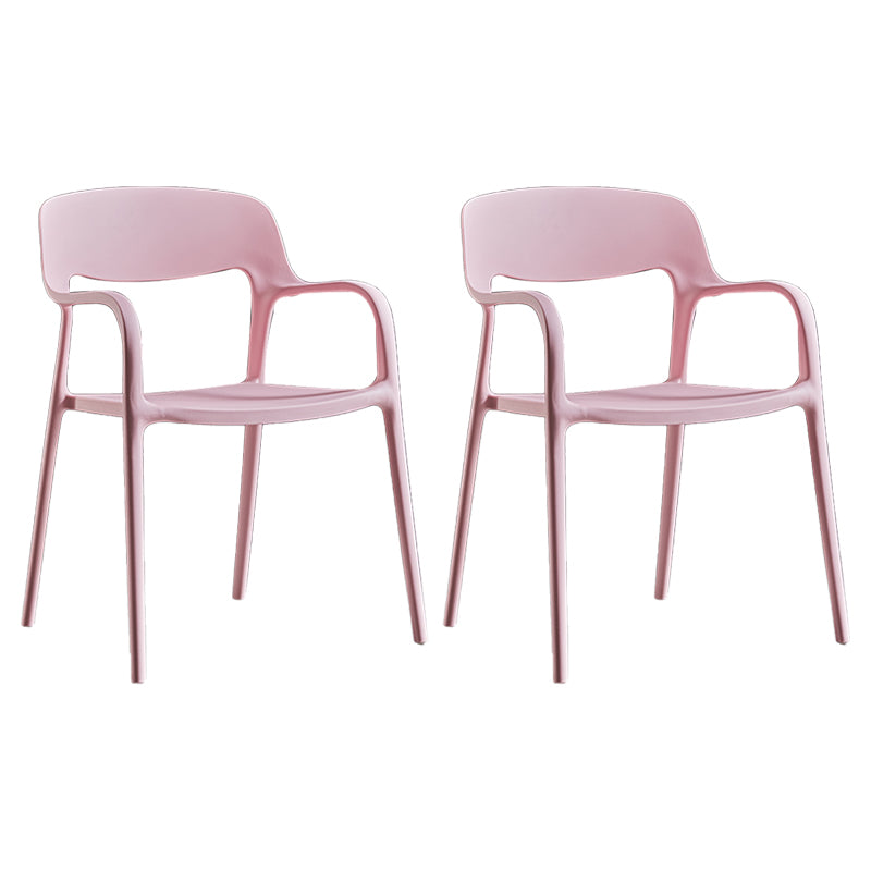 Plastic Open Back Stacking Arm Chair Contemporary Meeting Room Dining Chair