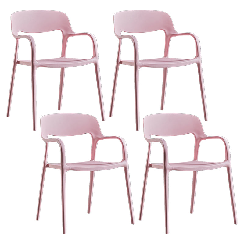 Plastic Open Back Stacking Arm Chair Contemporary Meeting Room Dining Chair