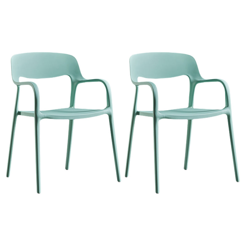 Plastic Open Back Stacking Arm Chair Contemporary Meeting Room Dining Chair
