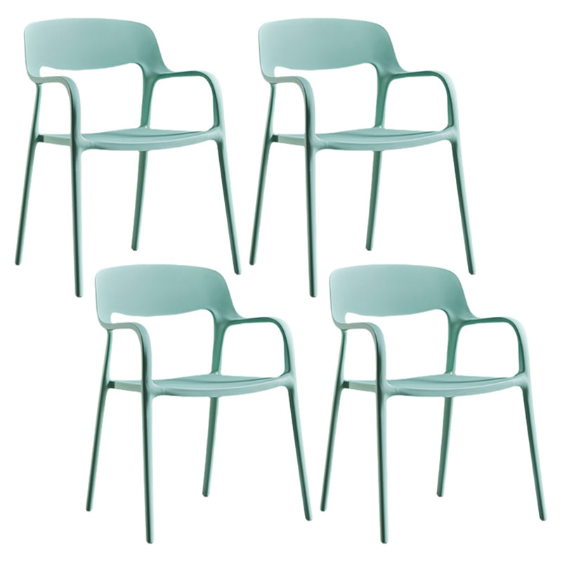 Plastic Open Back Stacking Arm Chair Contemporary Meeting Room Dining Chair