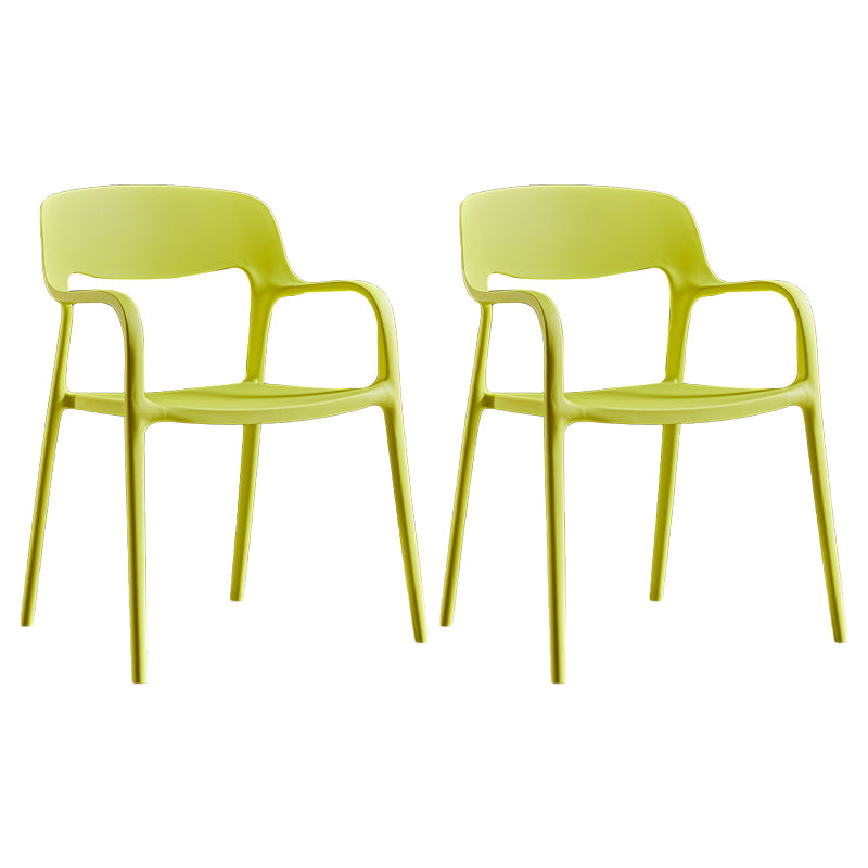 Plastic Open Back Stacking Arm Chair Contemporary Meeting Room Dining Chair