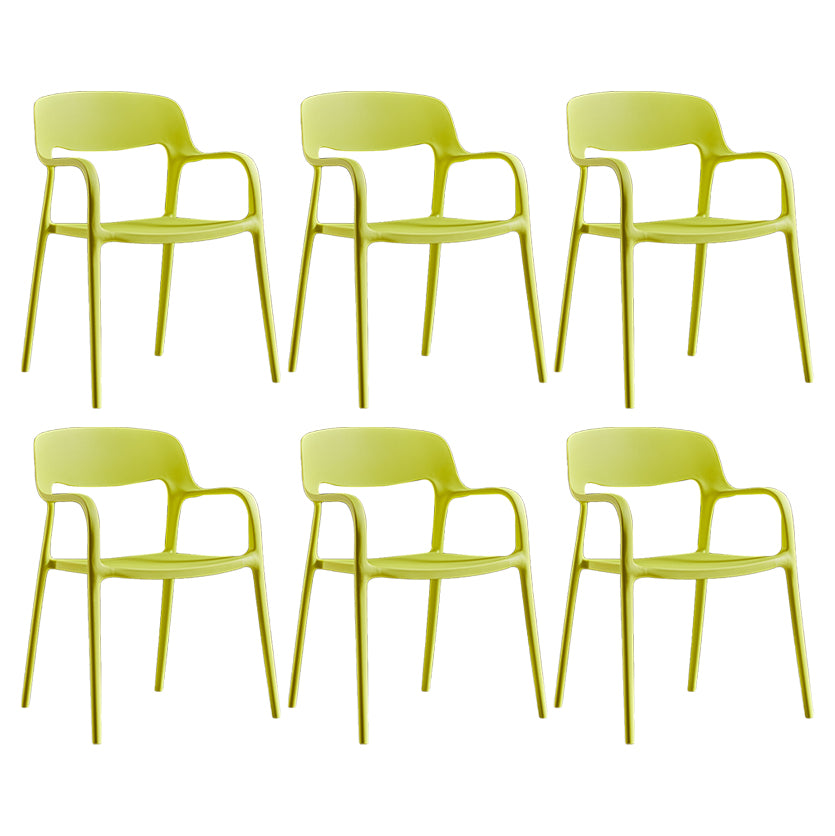 Plastic Open Back Stacking Arm Chair Contemporary Meeting Room Dining Chair