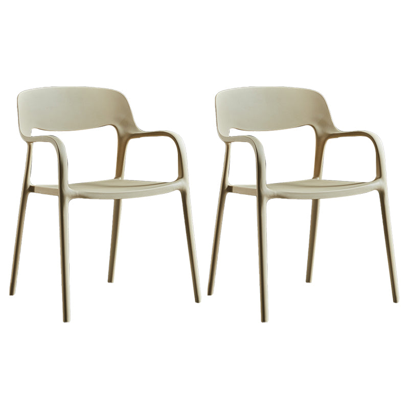 Plastic Open Back Stacking Arm Chair Contemporary Meeting Room Dining Chair