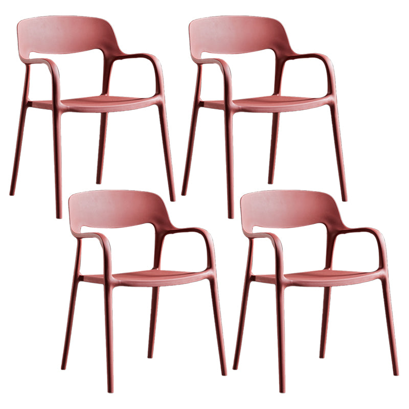Plastic Open Back Stacking Arm Chair Contemporary Meeting Room Dining Chair