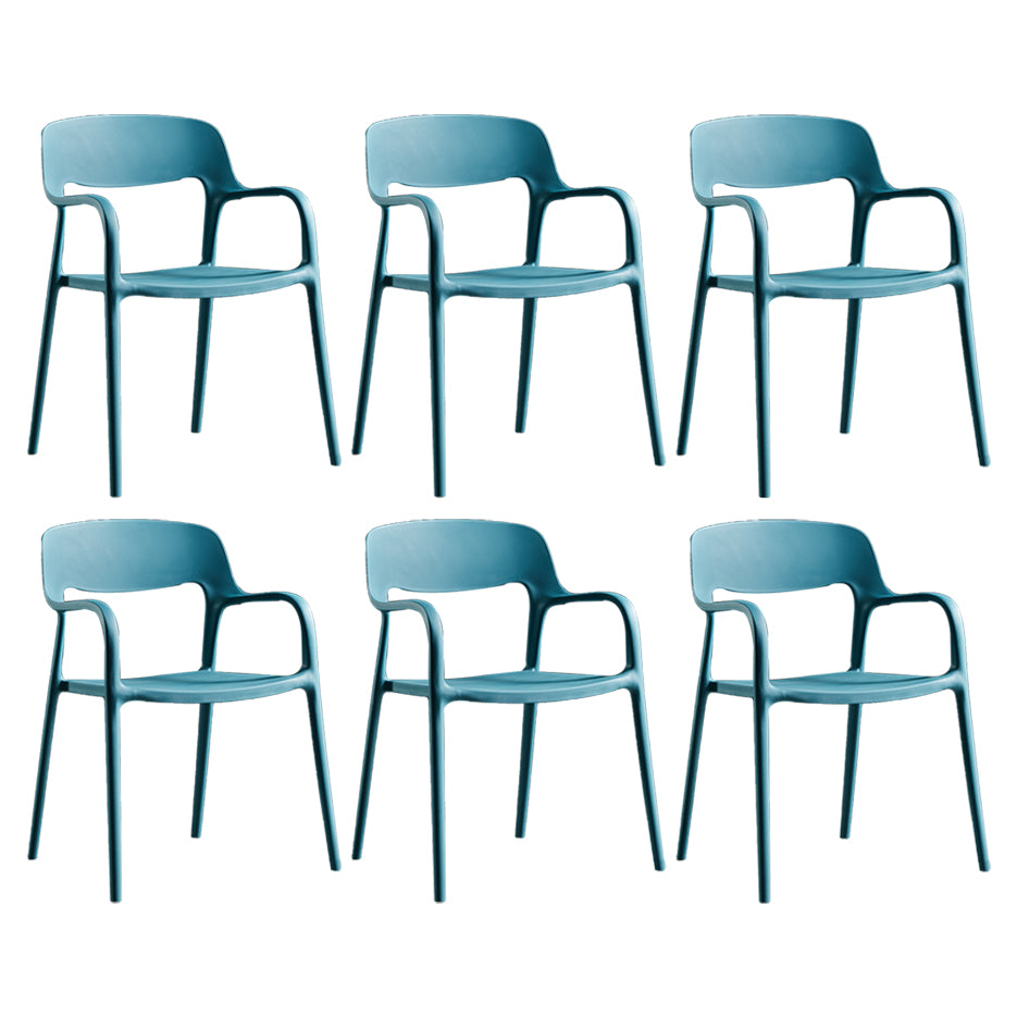 Plastic Open Back Stacking Arm Chair Contemporary Meeting Room Dining Chair