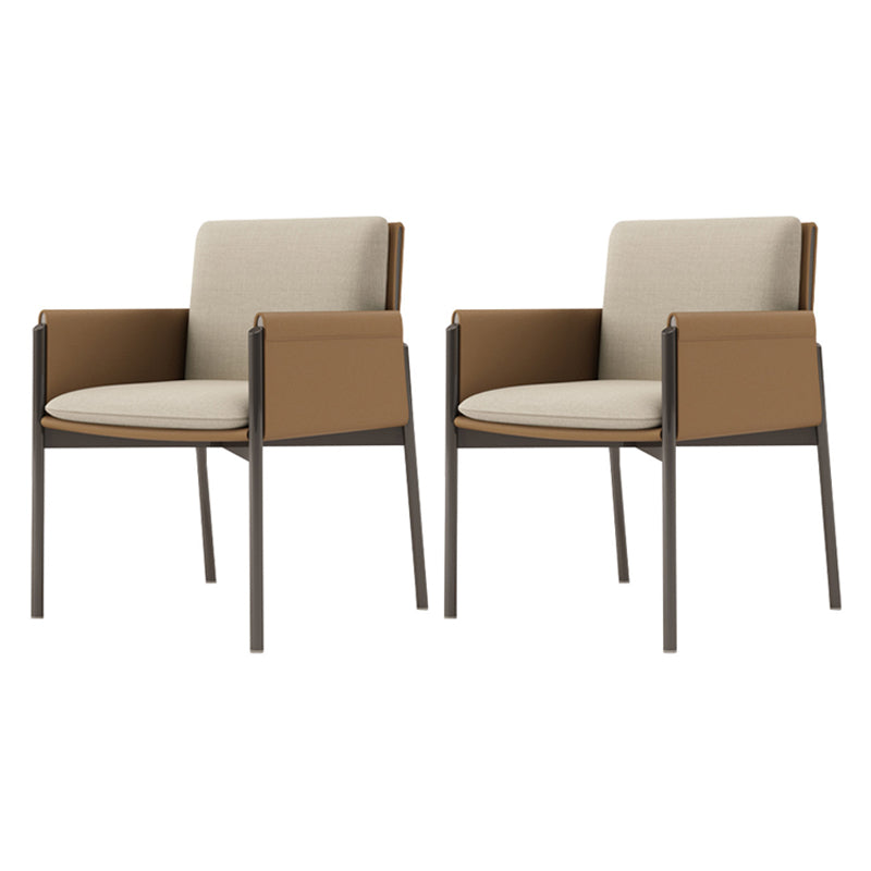 Modern Style Arm Chair Sponge Cushion Dining Chair of 22" Wide with Stainless Steel Legs