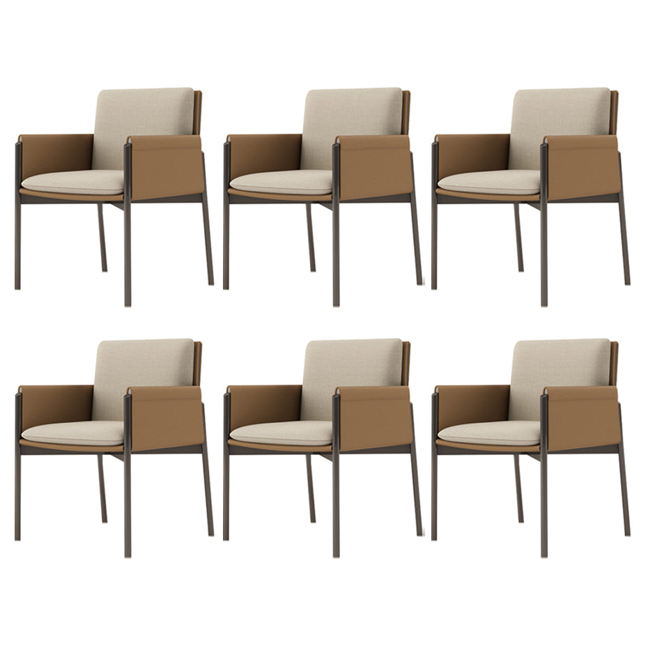 Modern Style Arm Chair Sponge Cushion Dining Chair of 22" Wide with Stainless Steel Legs