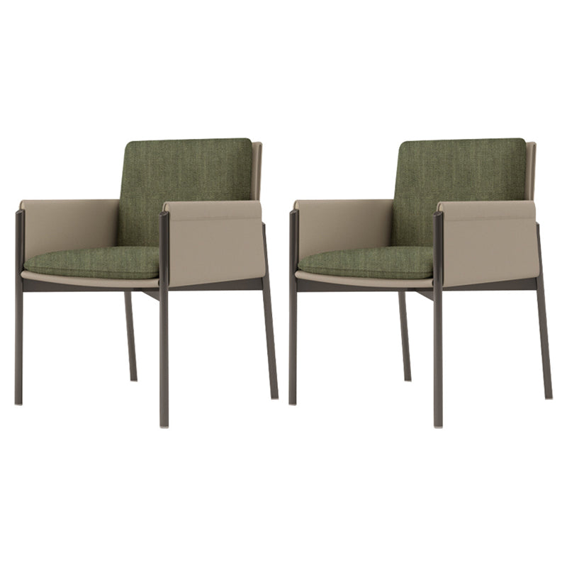 Modern Style Arm Chair Sponge Cushion Dining Chair of 22" Wide with Stainless Steel Legs