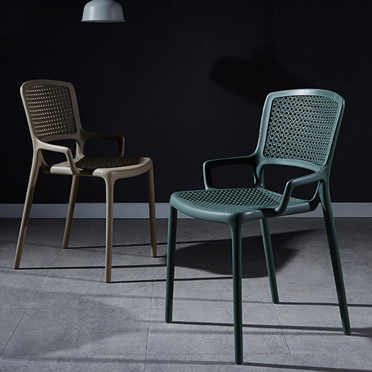 Contemporary Side Plastic Dining Room Chair Open Back Dining Side Chair for Home Use