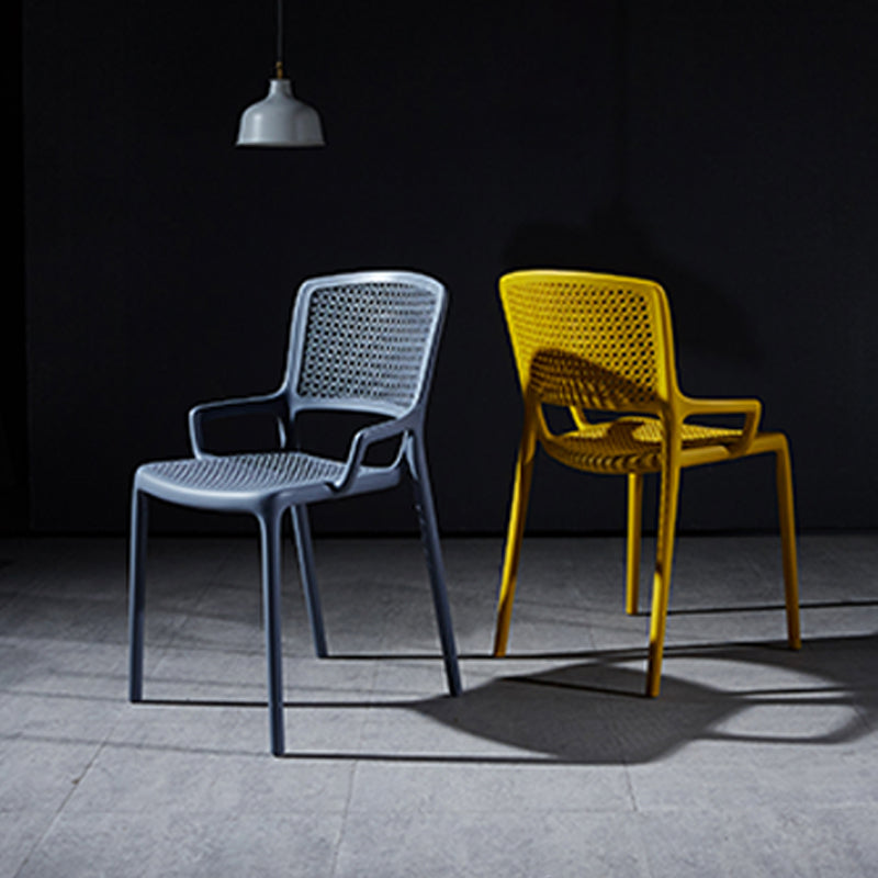 Contemporary Side Plastic Dining Room Chair Open Back Dining Side Chair for Home Use