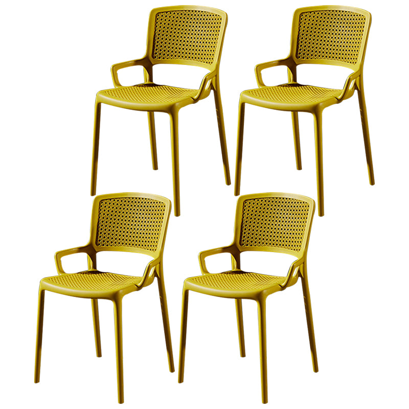 Contemporary Side Plastic Dining Room Chair Open Back Dining Side Chair for Home Use