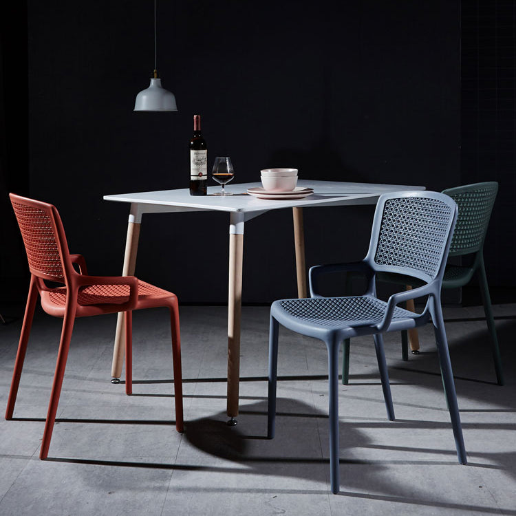 Contemporary Side Plastic Dining Room Chair Open Back Dining Side Chair for Home Use