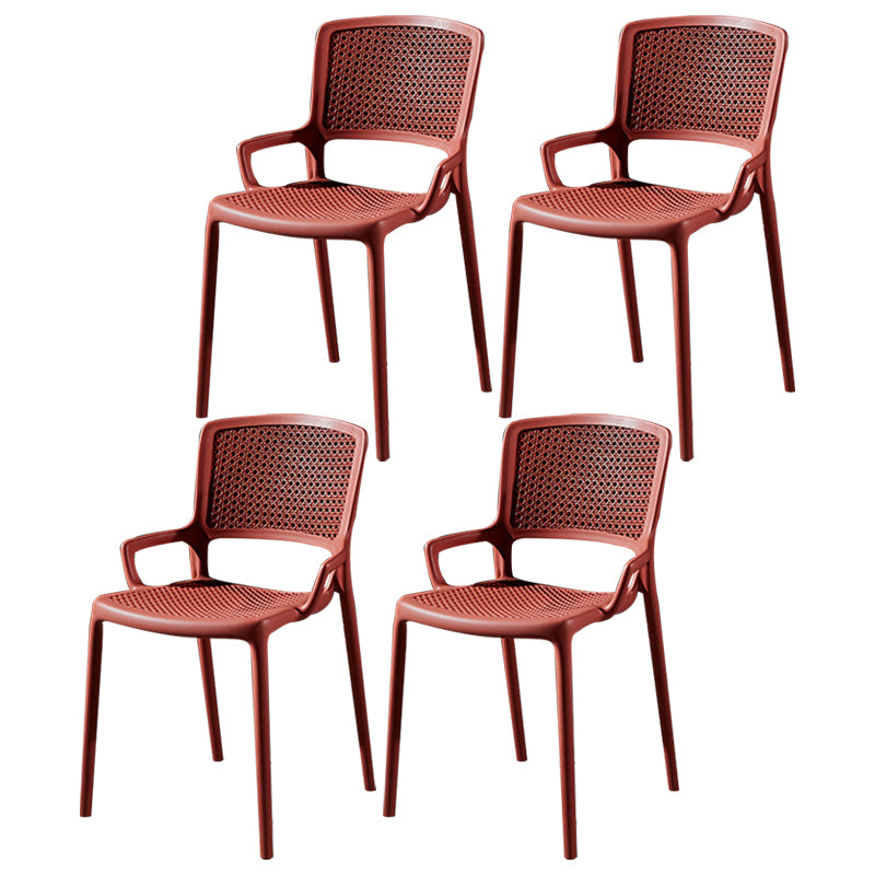 Contemporary Side Plastic Dining Room Chair Open Back Dining Side Chair for Home Use