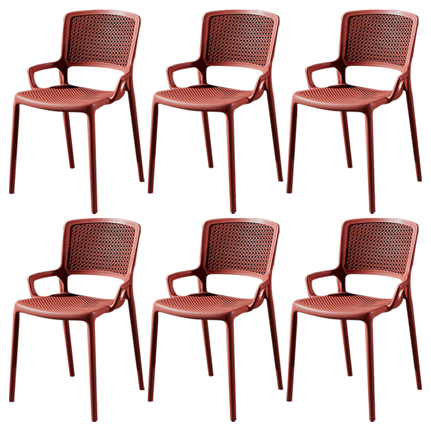 Contemporary Side Plastic Dining Room Chair Open Back Dining Side Chair for Home Use