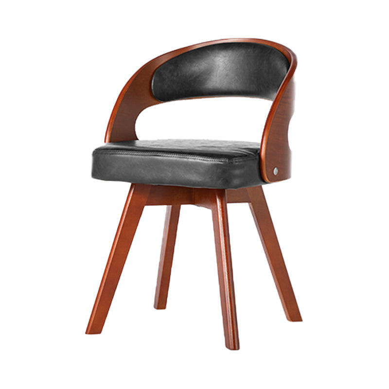 Fauteuil de salle à manger moderne en bois avec coussin de couleur, chaise d'appoint à dossier ouvert pour la maison