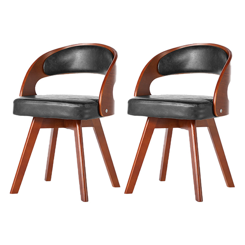 Silla de comedor moderna de madera con cojín de color, respaldo abierto, silla lateral para el hogar