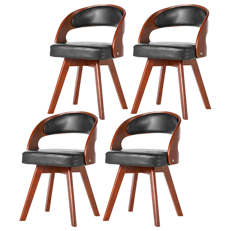 Silla de comedor moderna de madera con cojín de color, respaldo abierto, silla lateral para el hogar