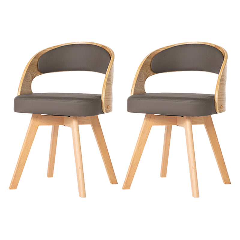 Silla de comedor moderna de madera con cojín de color, respaldo abierto, silla lateral para el hogar