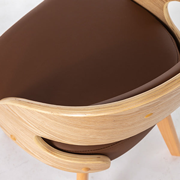 Silla de comedor moderna de madera con cojín de color, respaldo abierto, silla lateral para el hogar