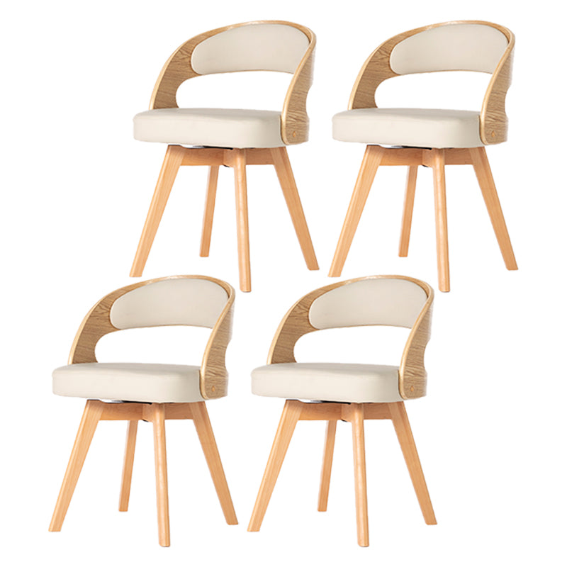 Silla de comedor moderna de madera con cojín de color, respaldo abierto, silla lateral para el hogar