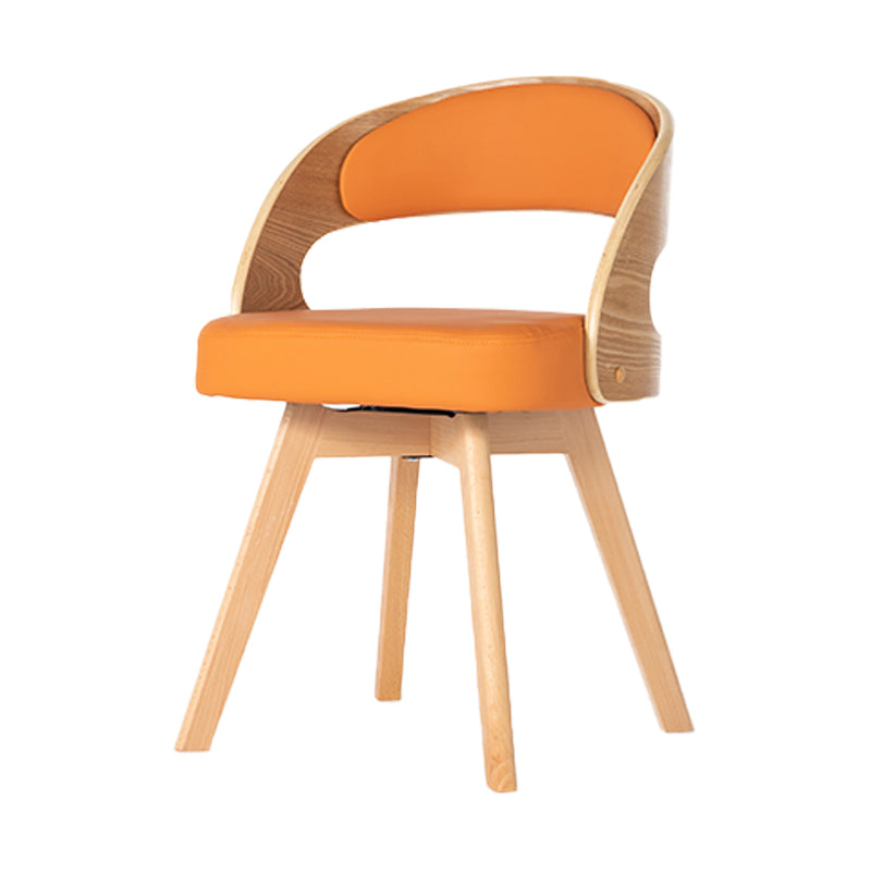 Silla de comedor moderna de madera con cojín de color, respaldo abierto, silla lateral para el hogar