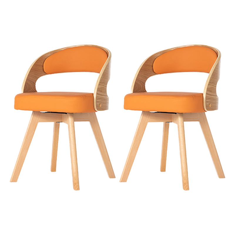 Silla de comedor moderna de madera con cojín de color, respaldo abierto, silla lateral para el hogar