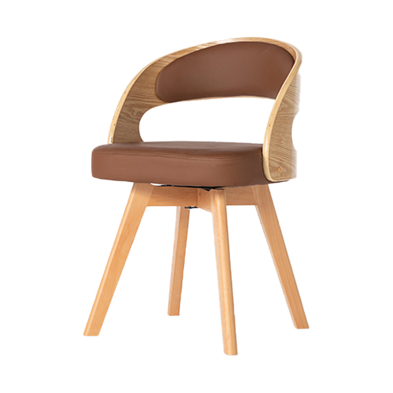 Fauteuil de salle à manger moderne en bois avec coussin de couleur, chaise d'appoint à dossier ouvert pour la maison