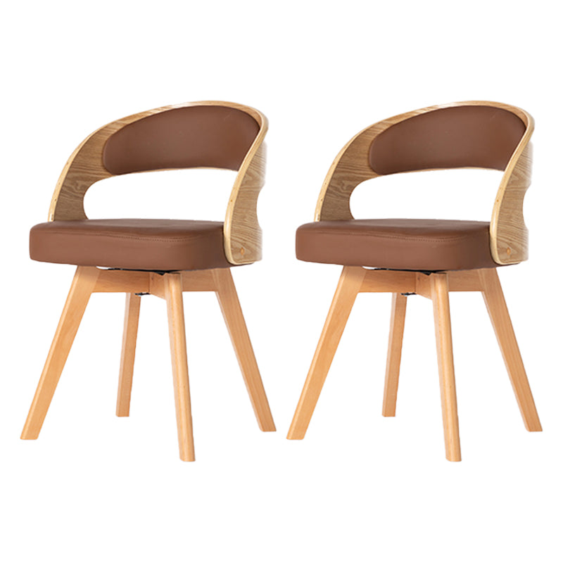 Silla de comedor moderna de madera con cojín de color, respaldo abierto, silla lateral para el hogar