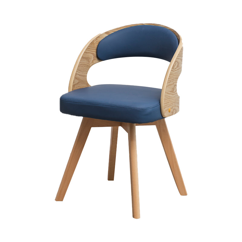 Fauteuil de salle à manger moderne en bois avec coussin de couleur, chaise d'appoint à dossier ouvert pour la maison