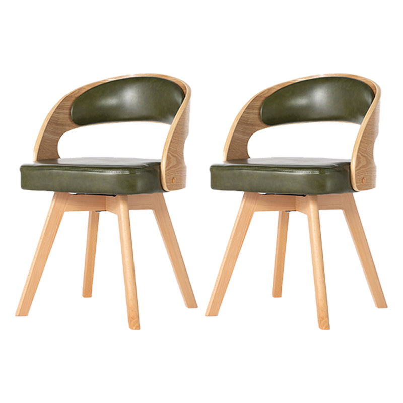 Silla de comedor moderna de madera con cojín de color, respaldo abierto, silla lateral para el hogar