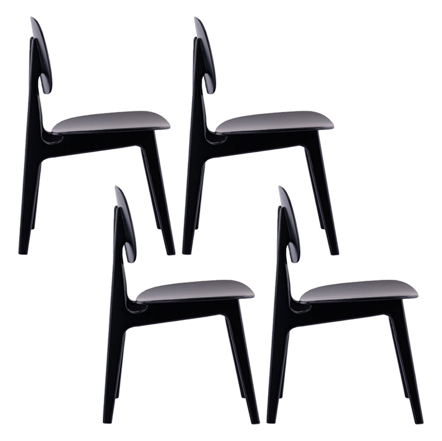Contemporary Kitchen Dining Chair Open Back Dining Side Chair with Wooden Legs
