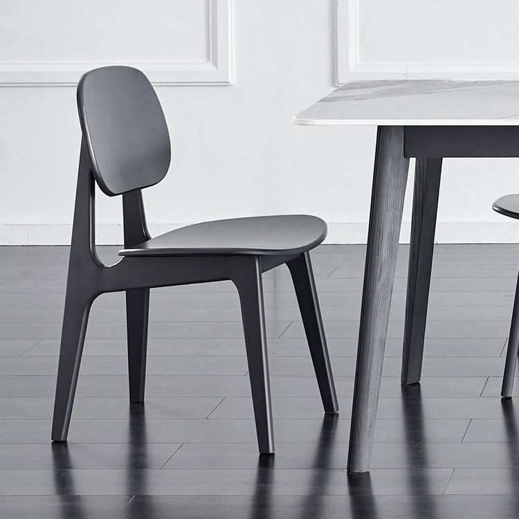 Contemporary Kitchen Dining Chair Open Back Dining Side Chair with Wooden Legs