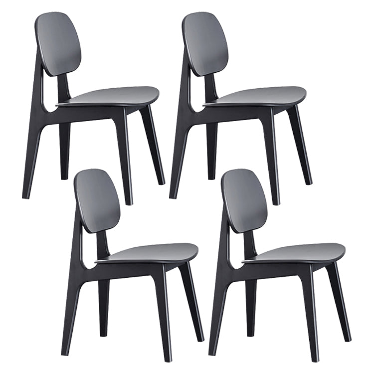 Contemporary Kitchen Dining Chair Open Back Dining Side Chair with Wooden Legs